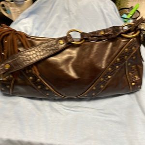 Via Spiga  two tone studded dome satchel 100% cow leather very good condition